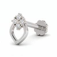 Resplendent Beauty Diamond Nose Pin by SVADEZI - rhodium