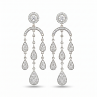 Gilded Lustre Diamond Earrings by SVADEZI - rhodium