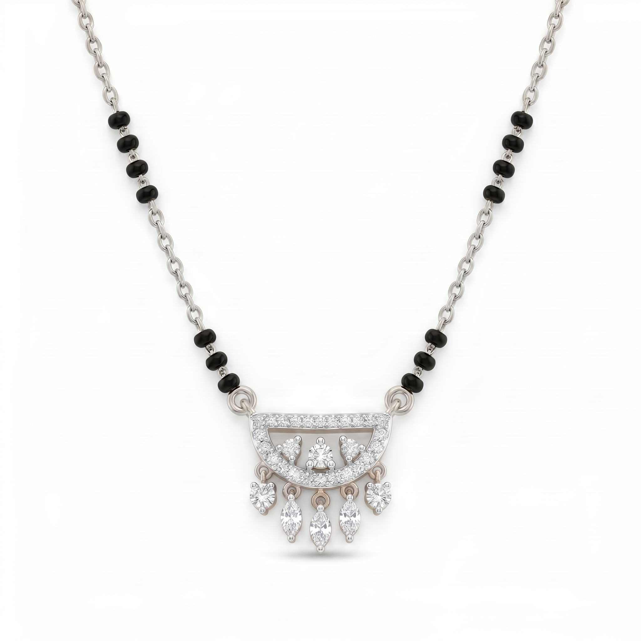 Eternal Mystique Diamond Mangalsutra by SVADEZI - rhodium