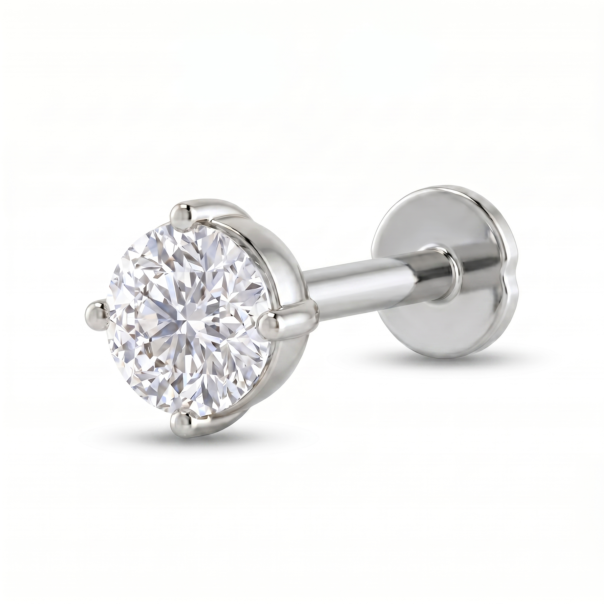 Cascading Aura Diamond Nose Pin by SVADEZI - rhodium