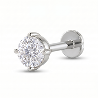 Cascading Aura Diamond Nose Pin by SVADEZI - rhodium