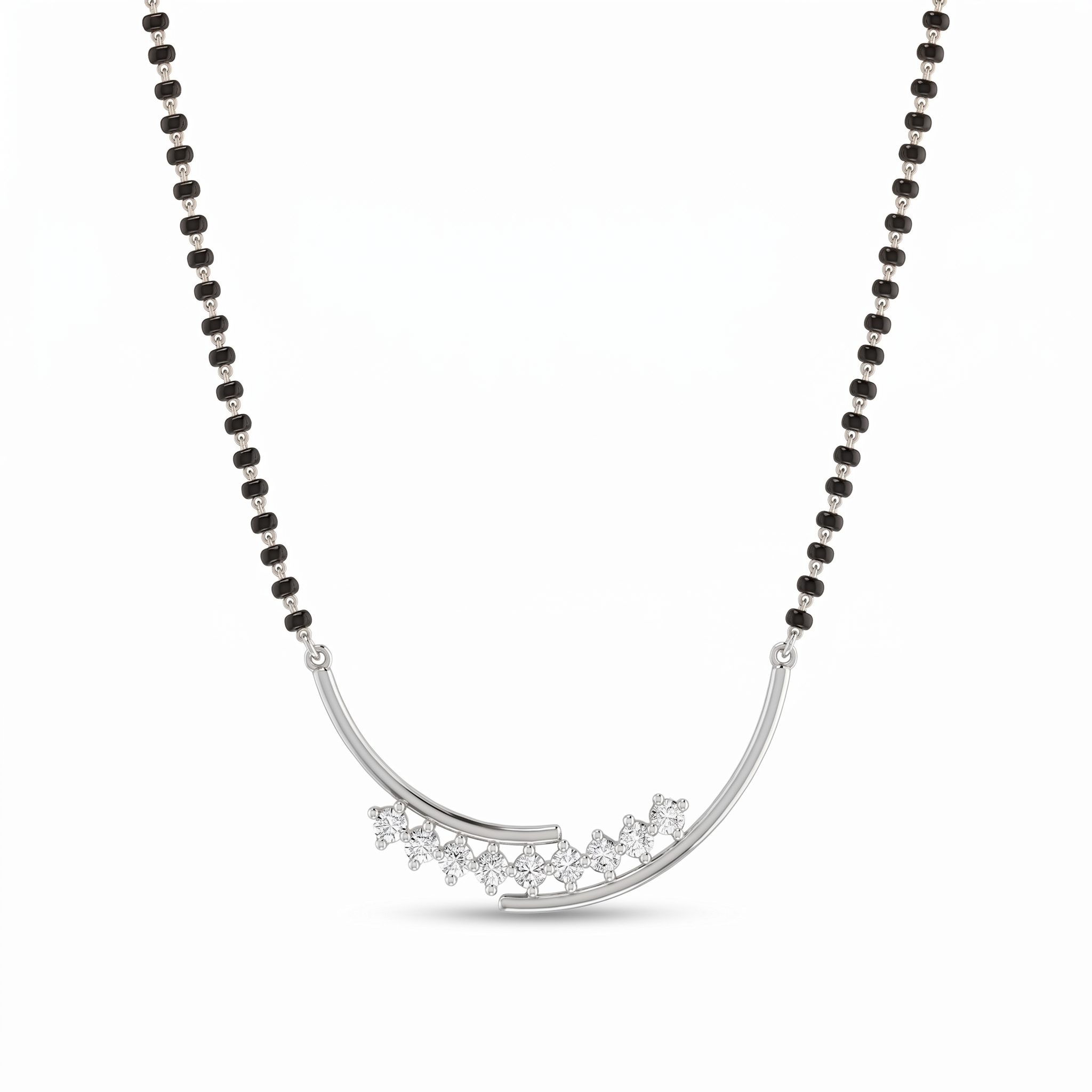 Sparkling Bliss Diamond Mangalsutra by SVADEZI - rhodium