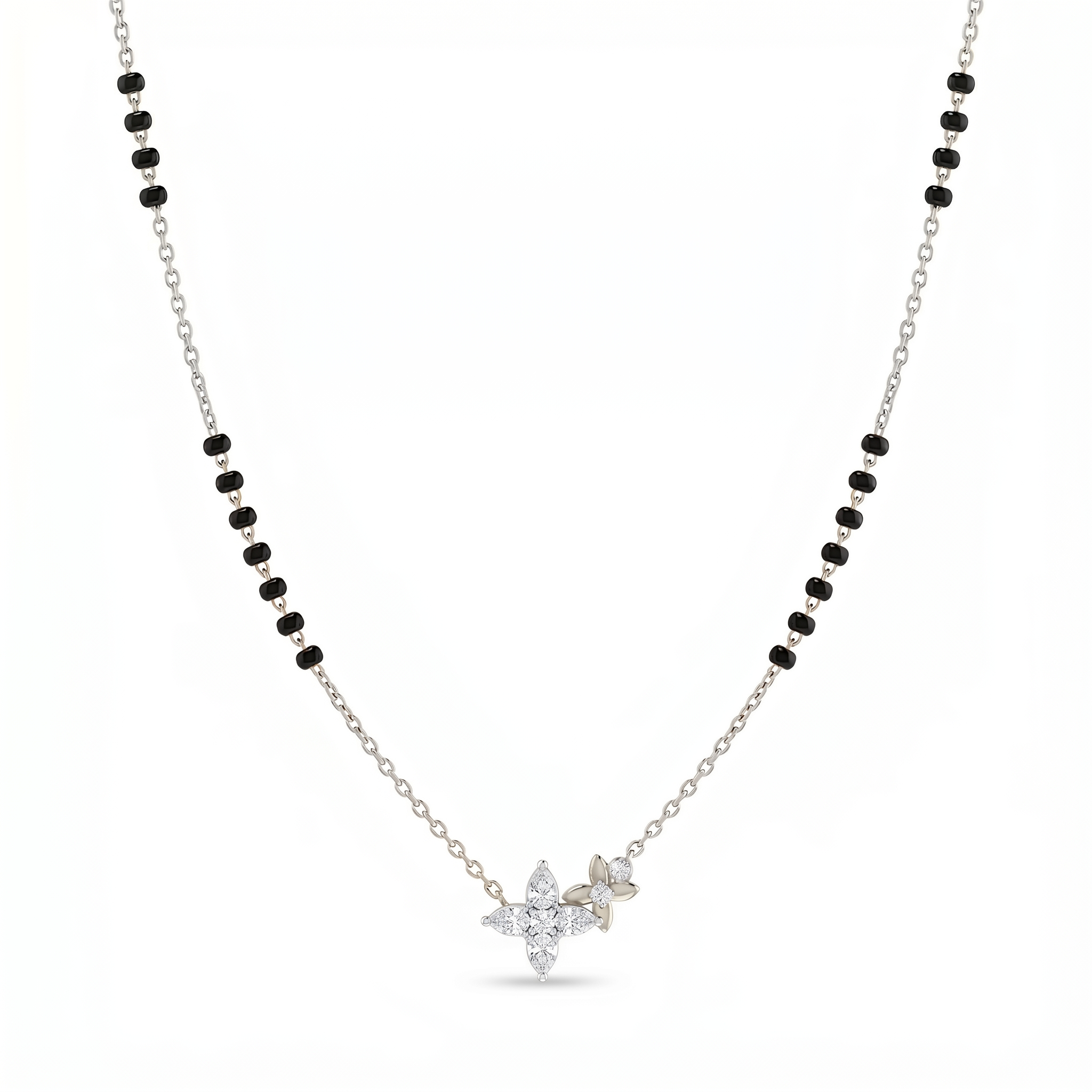 Ethereal Elegance Diamond Mangalsutra by SVADEZI - rhodium