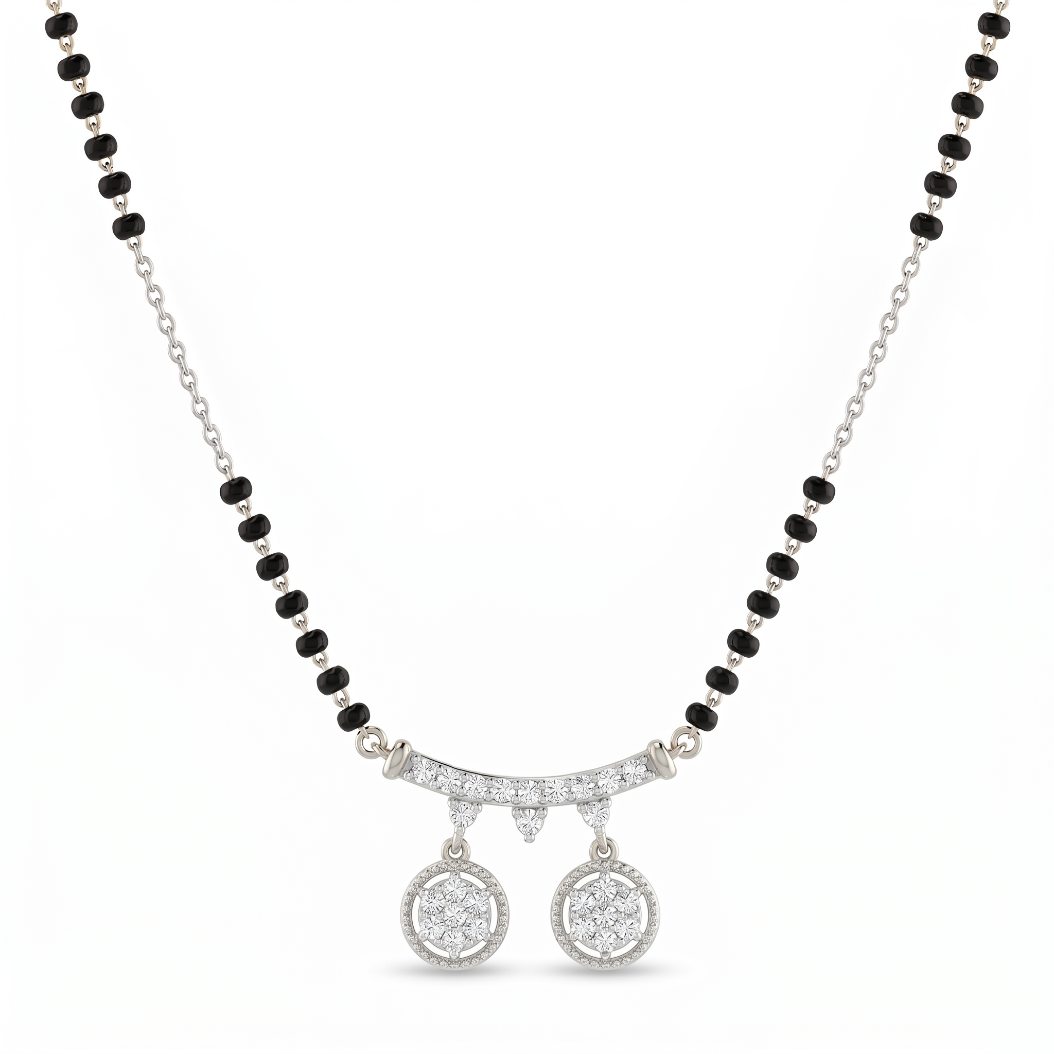 Glistening Spell Diamond Mangalsutra by SVADEZI - rhodium