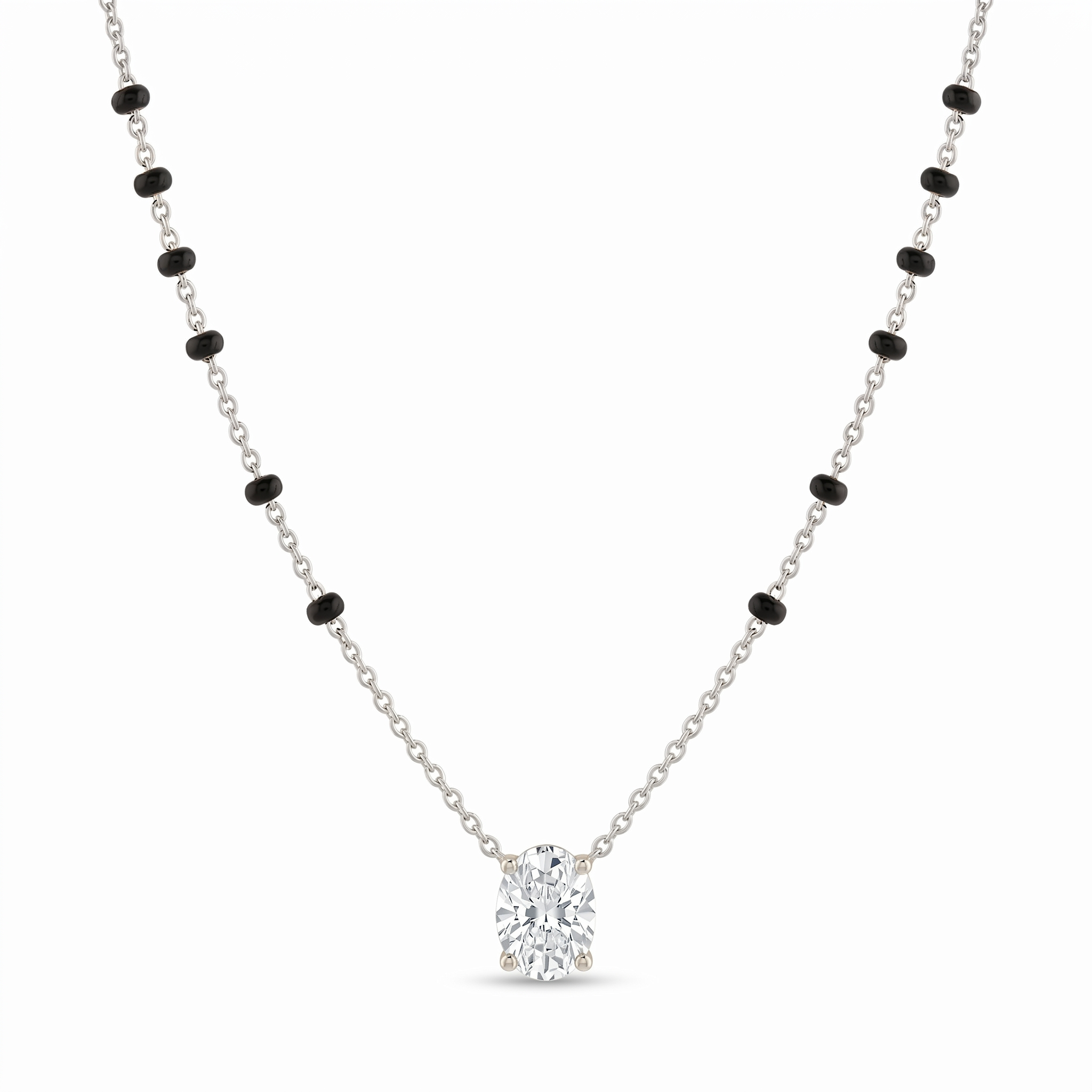 Imperial Embrace Diamond Mangalsutra by SVADEZI - rhodium