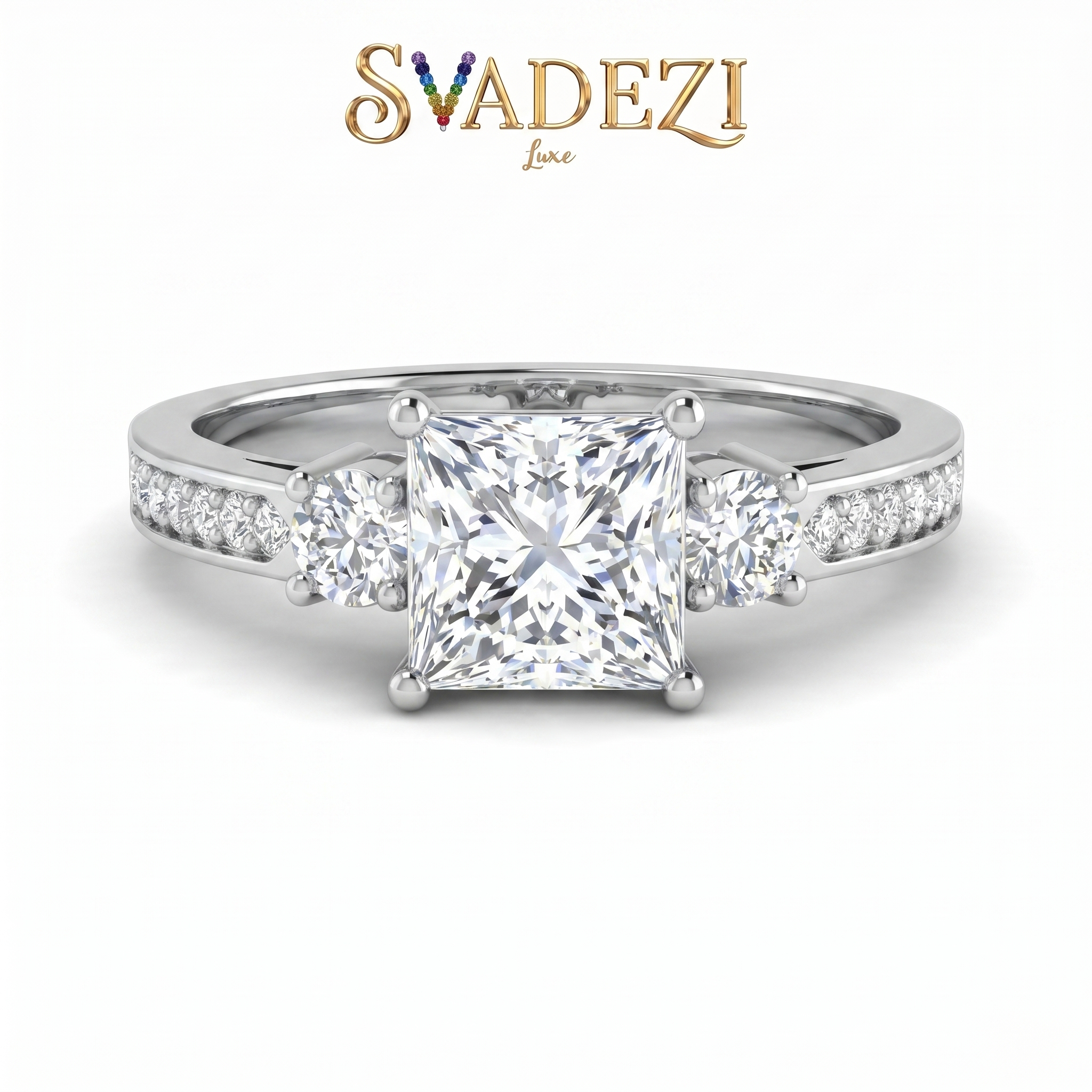Aureate Harmony Diamond Ring by SVADEZI - rhodium