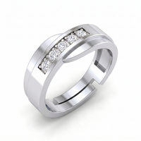 Radiant Embrace Men's Diamond Ring by SVADEZI - rhodium