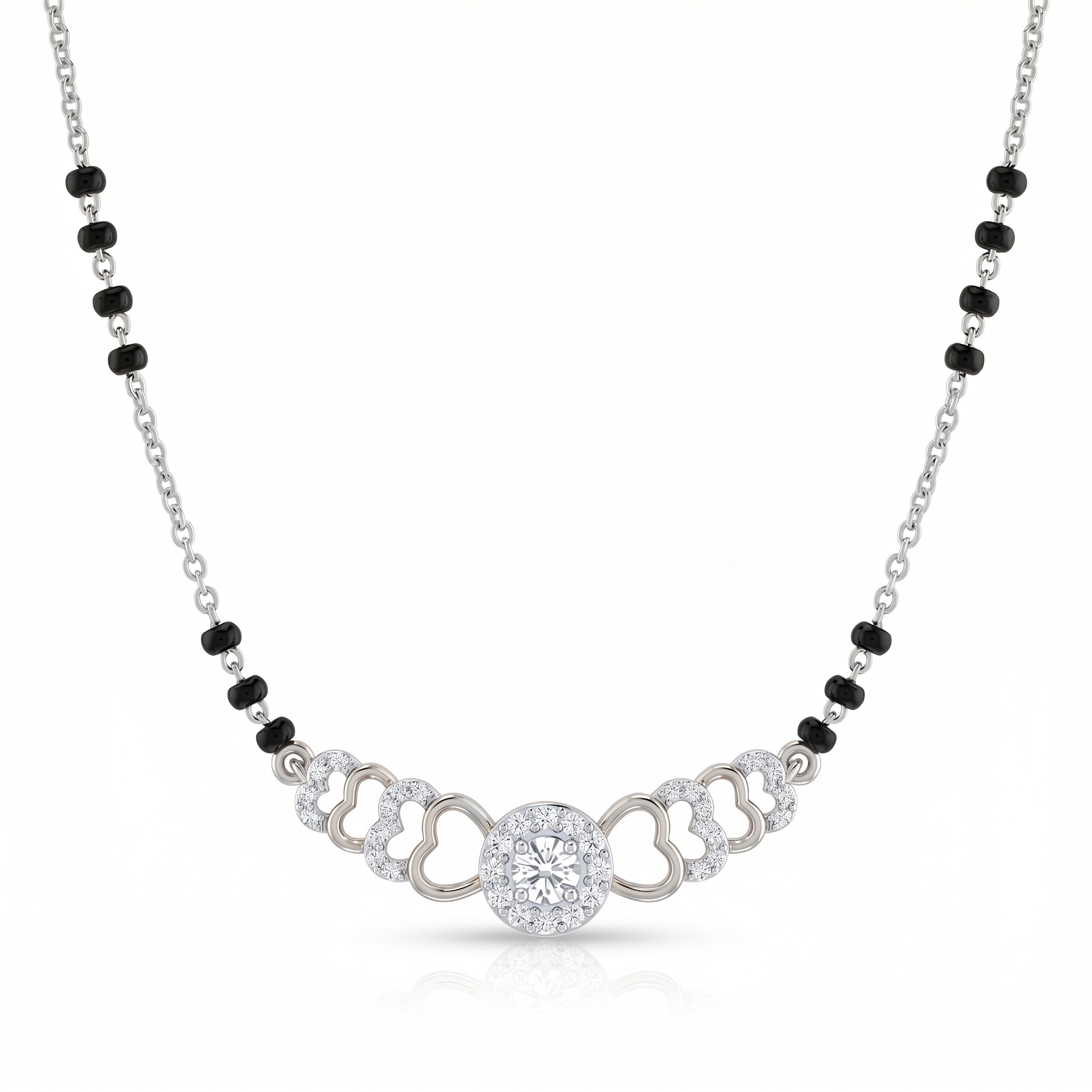Lustrous Whisper Diamond Mangalsutra by SVADEZI - rhodium