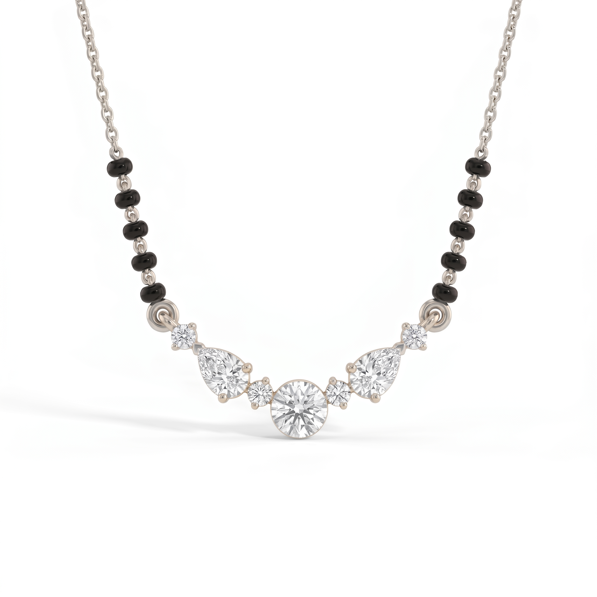 Sublime Embrace Diamond Mangalsutra by SVADEZI - rhodium