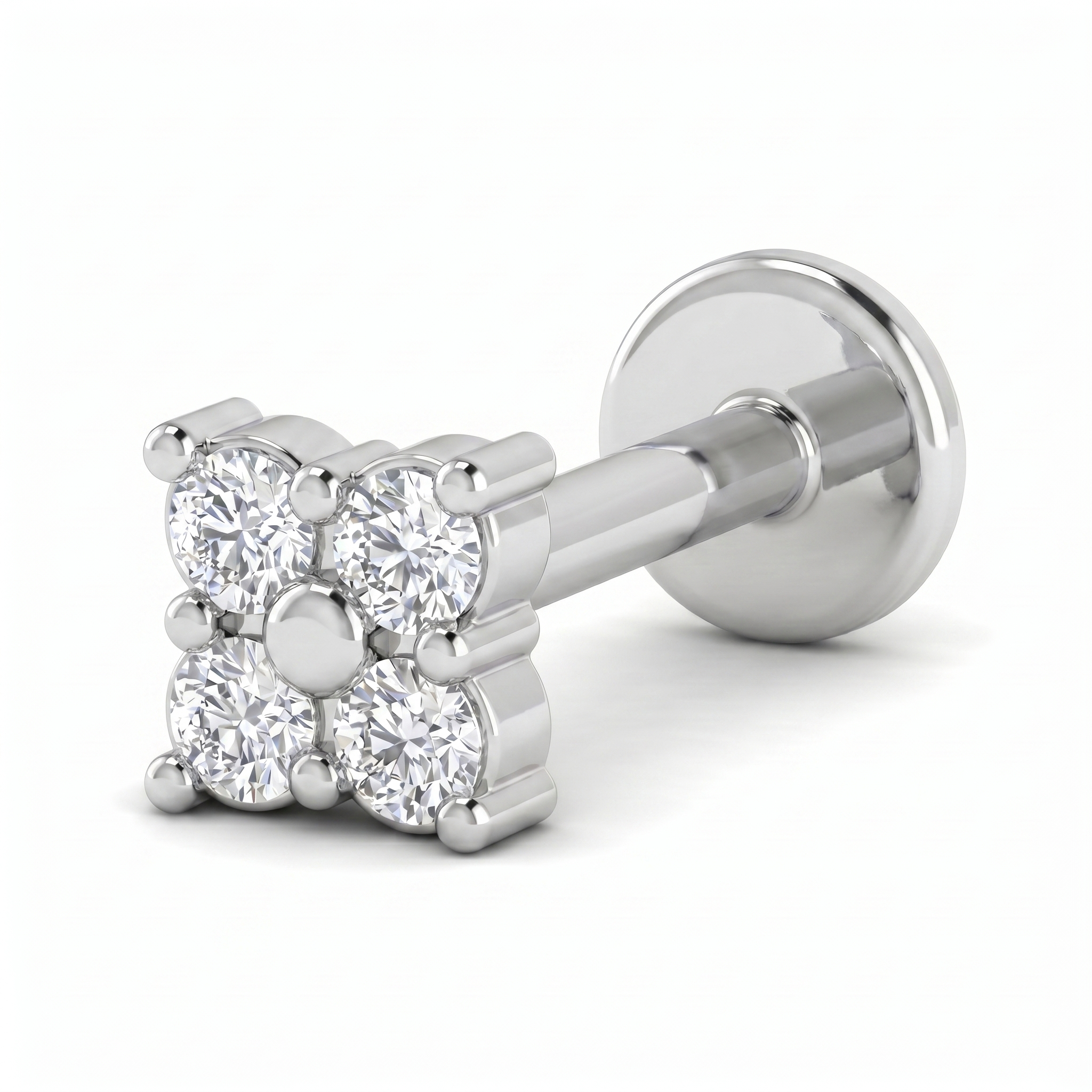 Enchanted Melody Diamond Nose Pin by SVADEZI - rhodium