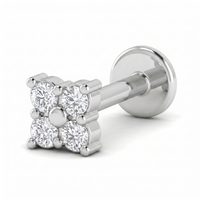 Enchanted Melody Diamond Nose Pin by SVADEZI - rhodium
