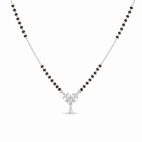 Ornate Cascade Diamond Mangalsutra by SVADEZI - rhodium