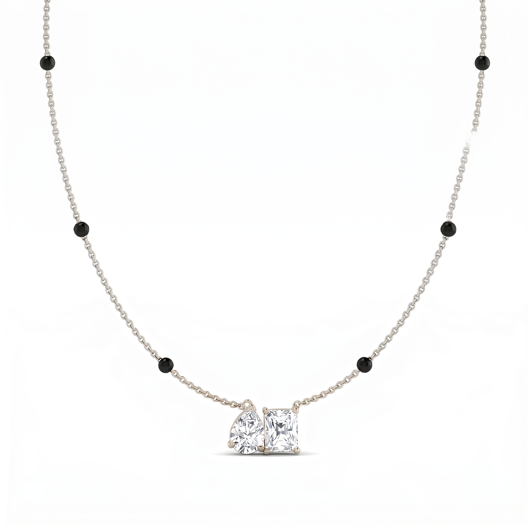 Imperial Bloom Diamond Mangalsutra by SVADEZI - rhodium