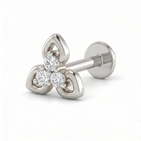 Pristine Bloom Diamond Nose Pin by SVADEZI - rhodium