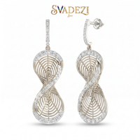 Whispering Mystique Diamond Earrings by SVADEZI - rhodium