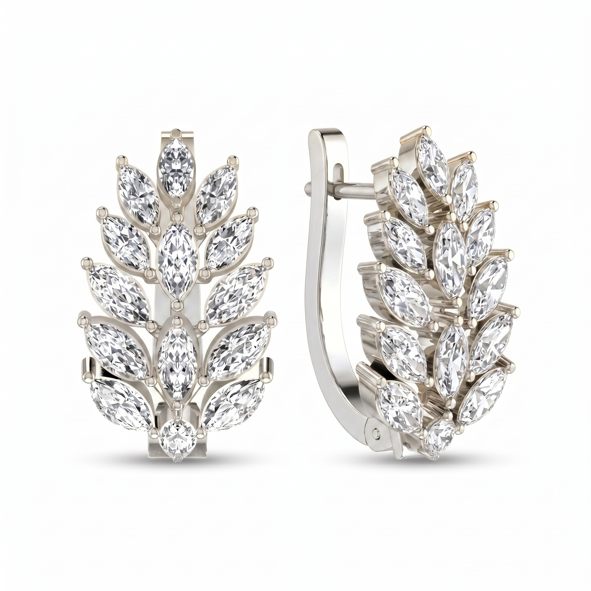 Enthroned Splendor Diamond Earrings by SVADEZI - rhodium