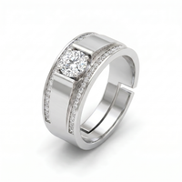 Cascading Star Men's Diamond Ring by SVADEZI - rhodium