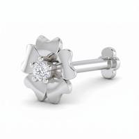 Ornate Grace Diamond Nose Pin by SVADEZI - rhodium