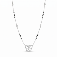 Enthroned Sonnet Diamond Mangalsutra by SVADEZI - rhodium