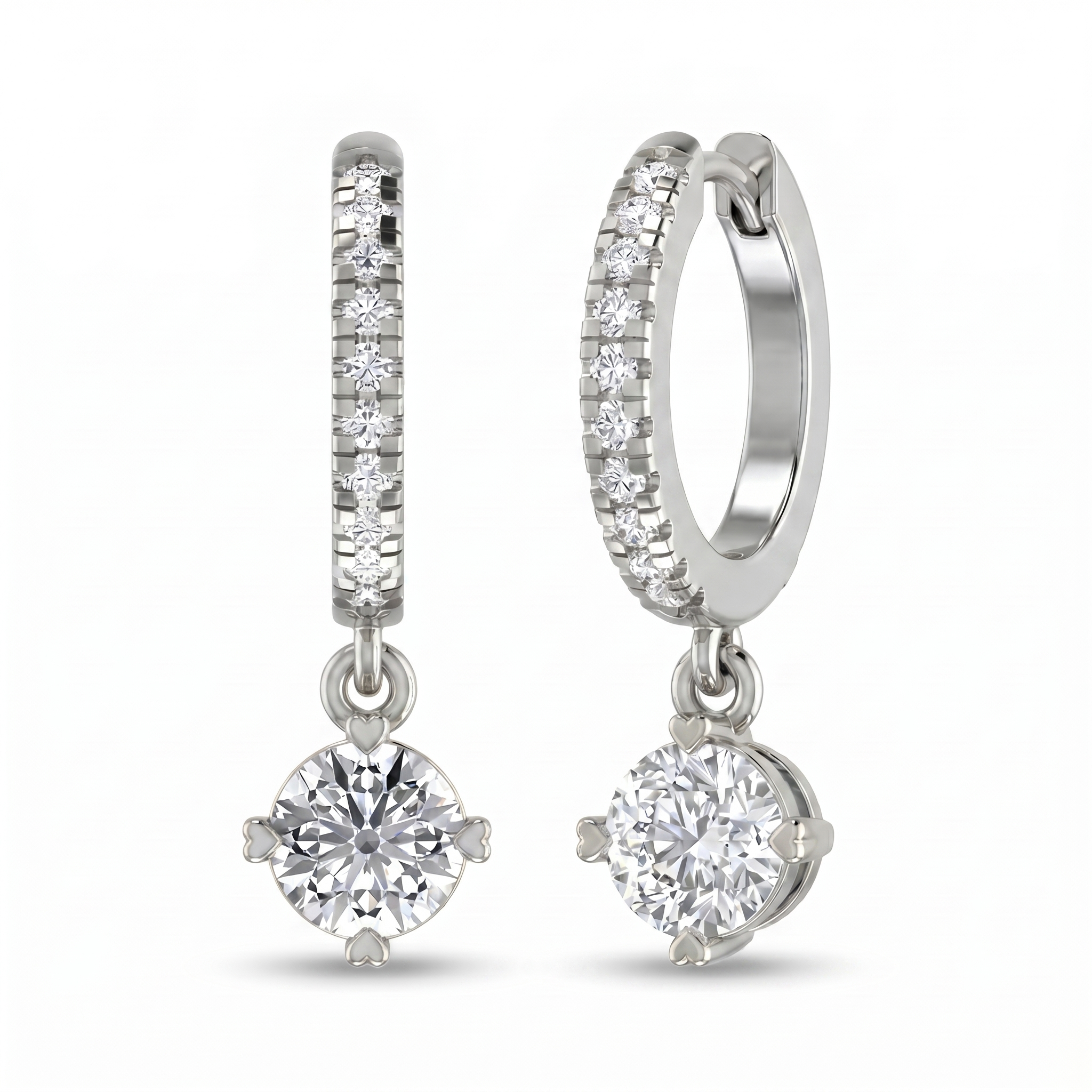 Sovereign Legacy Diamond Earrings by SVADEZI - rhodium
