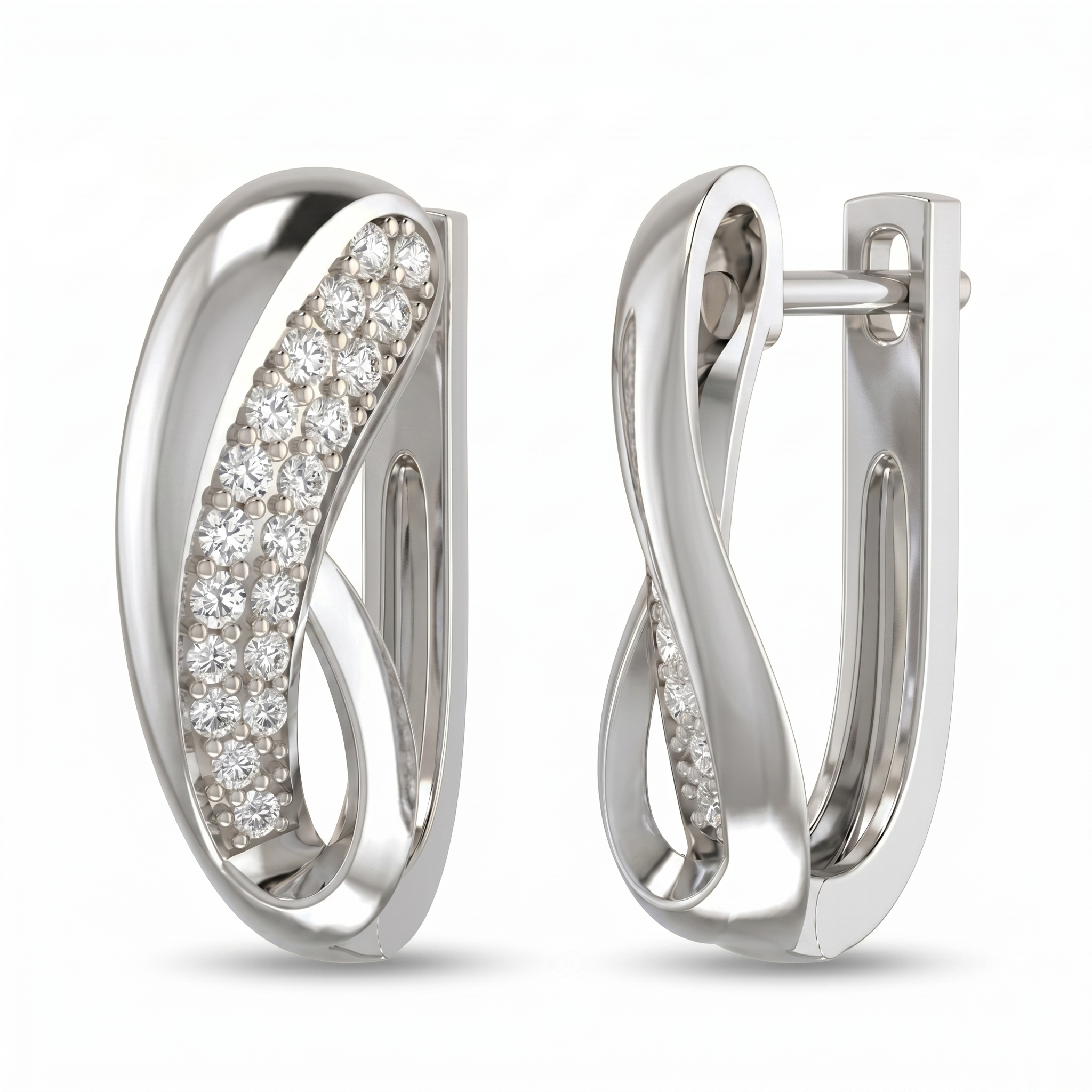 Heavenly Grace Diamond Earrings by SVADEZI - rhodium