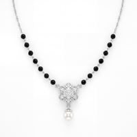 Pristine Brilliance Diamond Mangalsutra by SVADEZI - rhodium