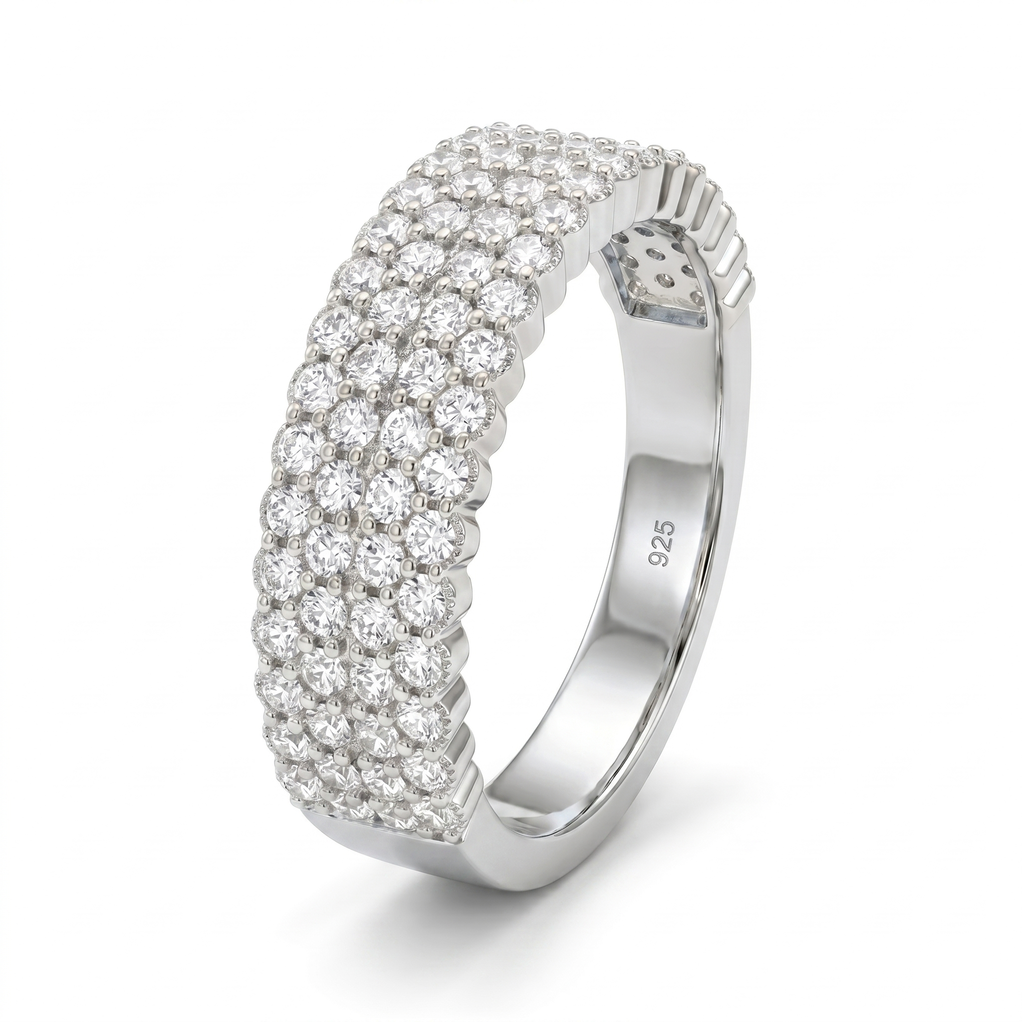 Opulent Halo Diamond Ring by SVADEZI - rhodium