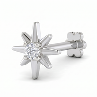 Sparkling Glow Diamond Nose Pin by SVADEZI - rhodium