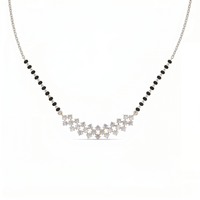 Sparkling Halo Diamond Mangalsutra by SVADEZI - rhodium