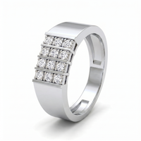 Regal Allure Men's Diamond Ring by SVADEZI - rhodium