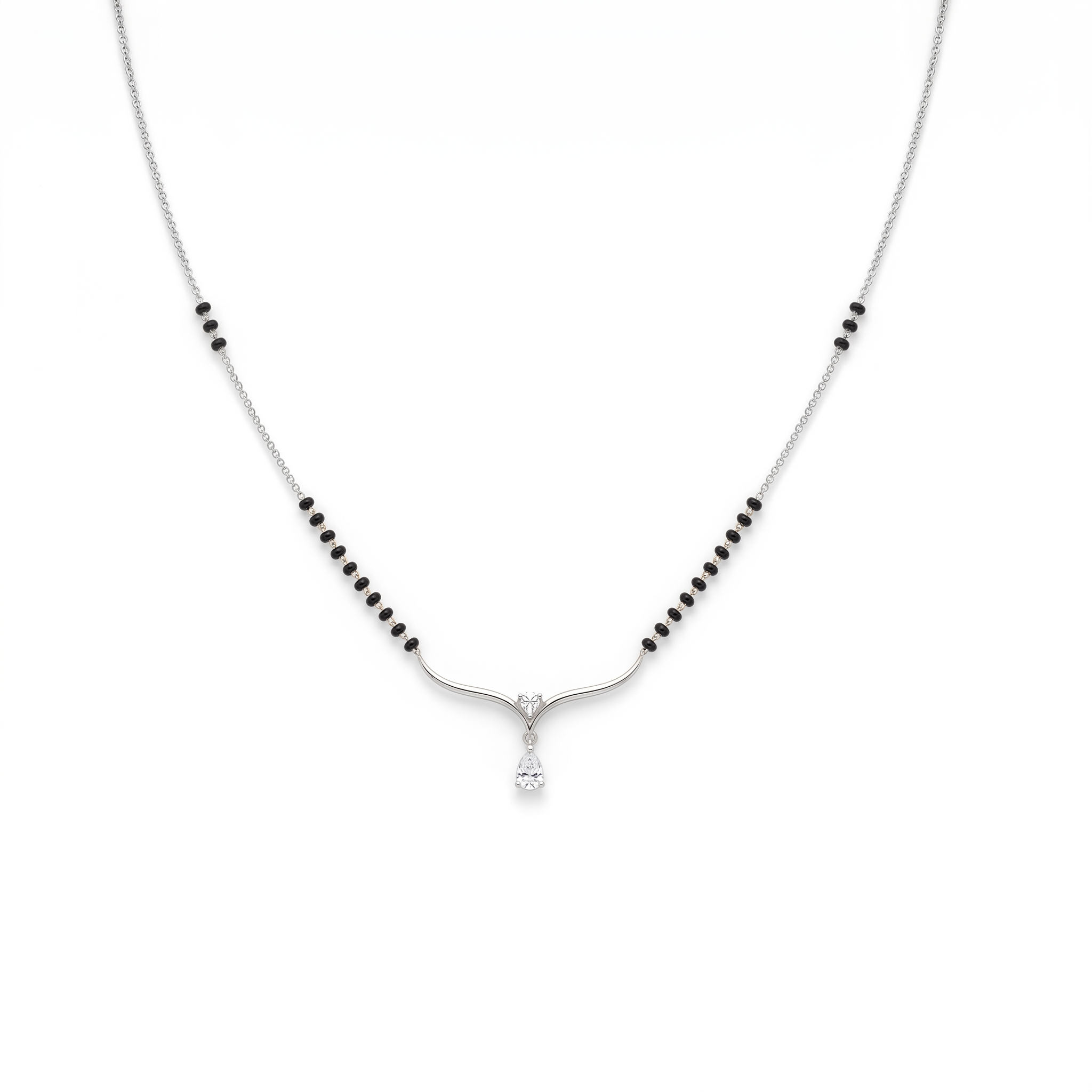 Majestic Harmony Diamond Mangalsutra by SVADEZI - rhodium