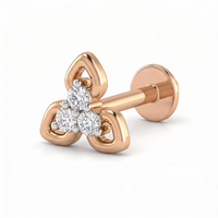 Pristine Bloom Diamond Nose Pin by SVADEZI - rose