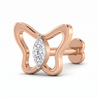 Heavenly Bloom Diamond Nose Pin by SVADEZI - rose