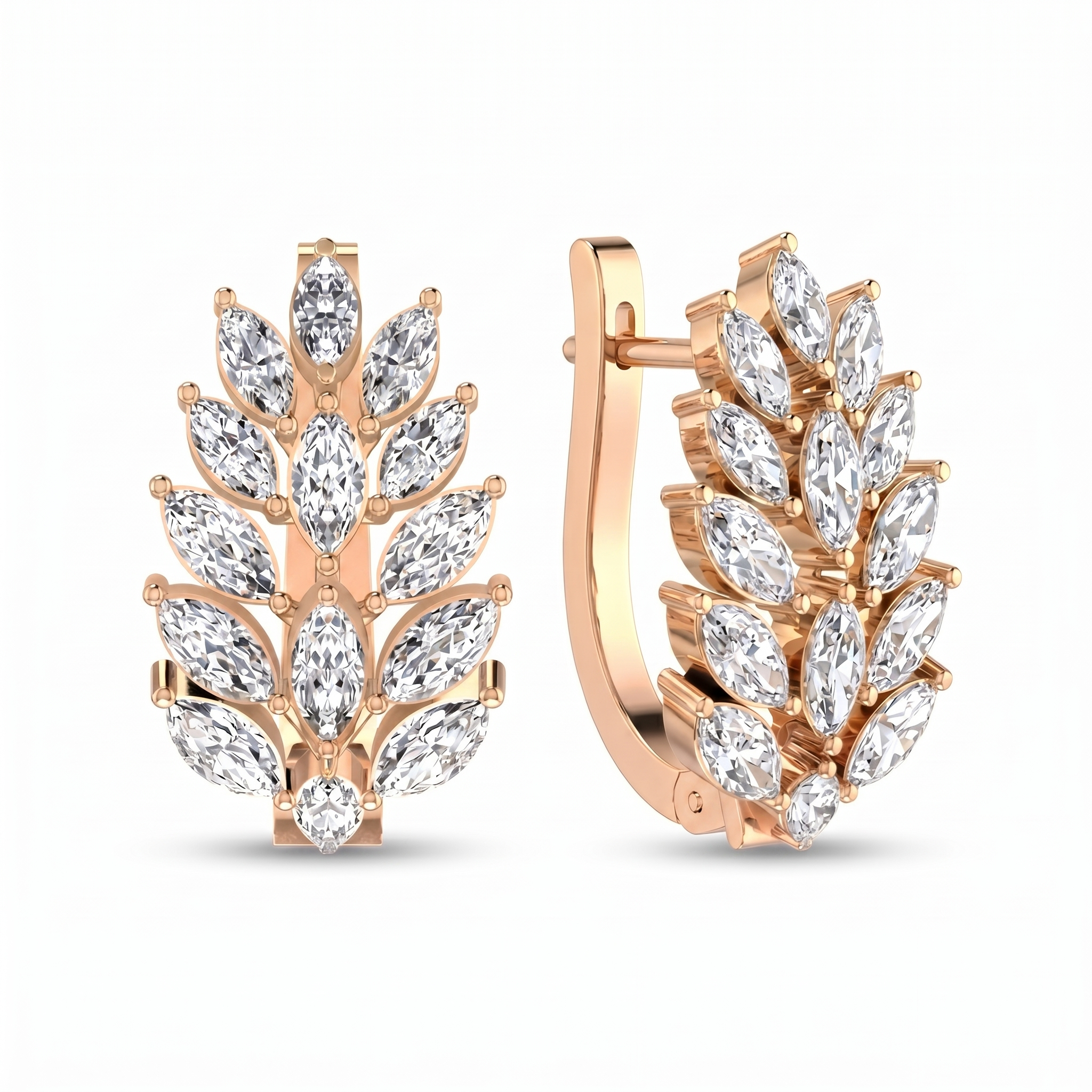 Enthroned Splendor Diamond Earrings by SVADEZI - rose