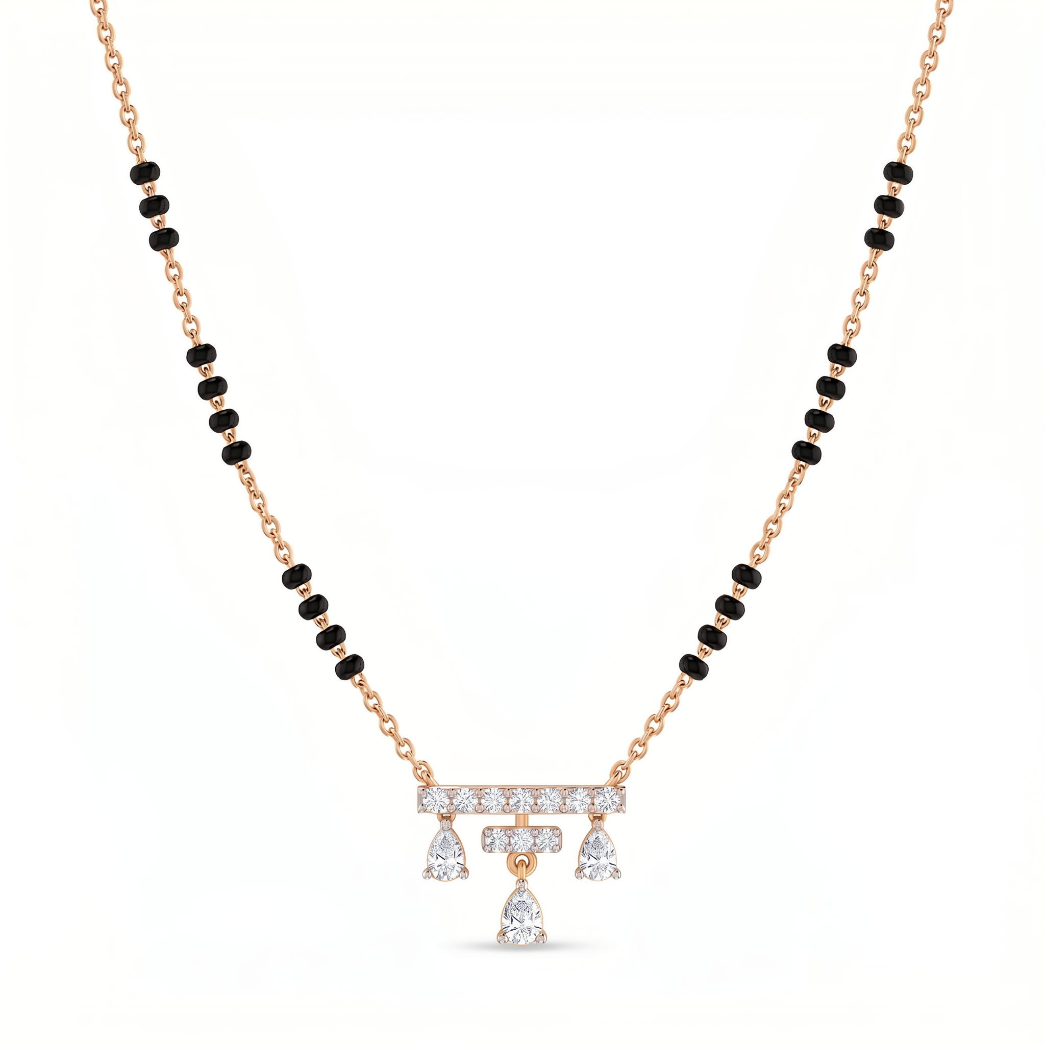 Cascading Vision Diamond Mangalsutra by SVADEZI - rose