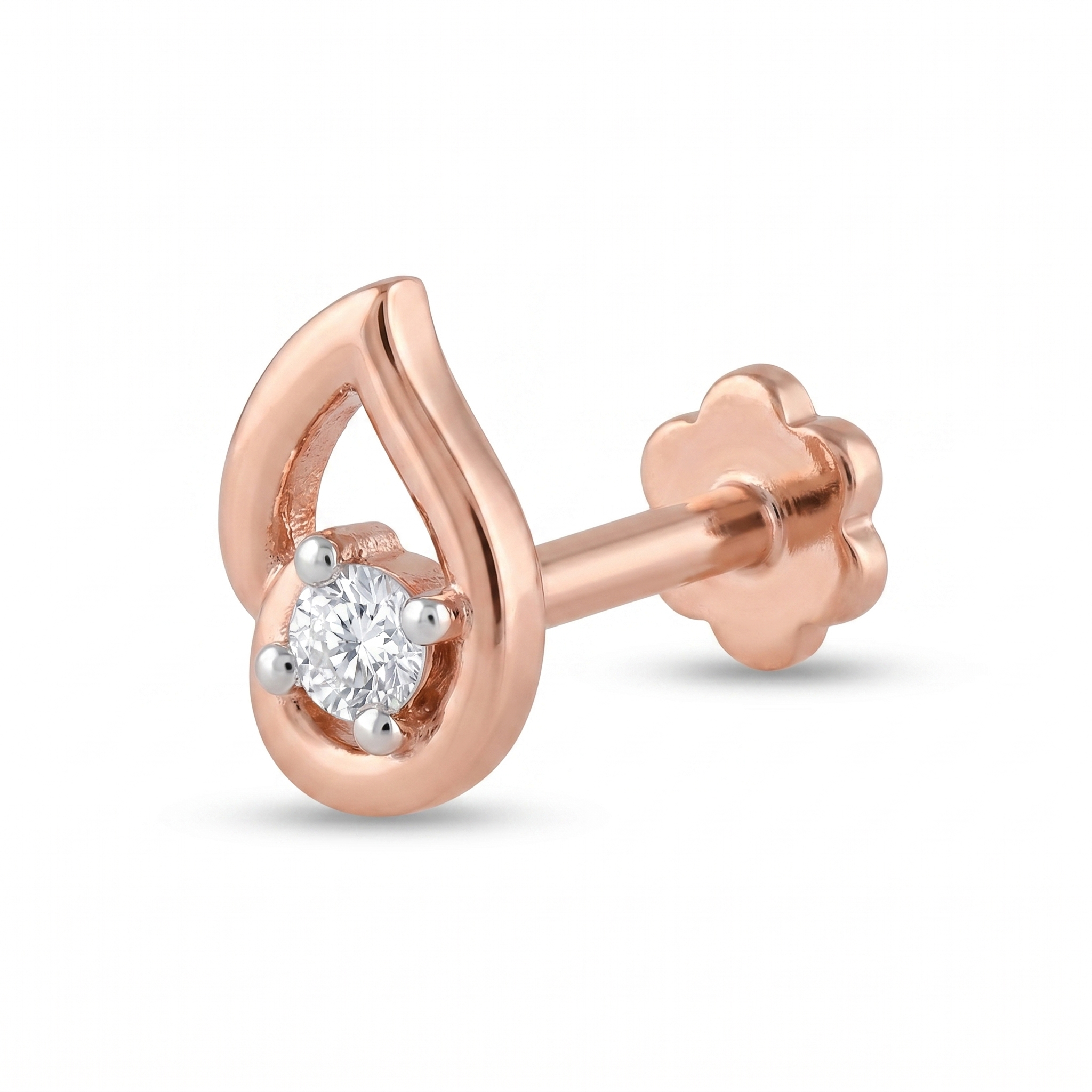 Lavish Majesty Diamond Nose Pin by SVADEZI - rose