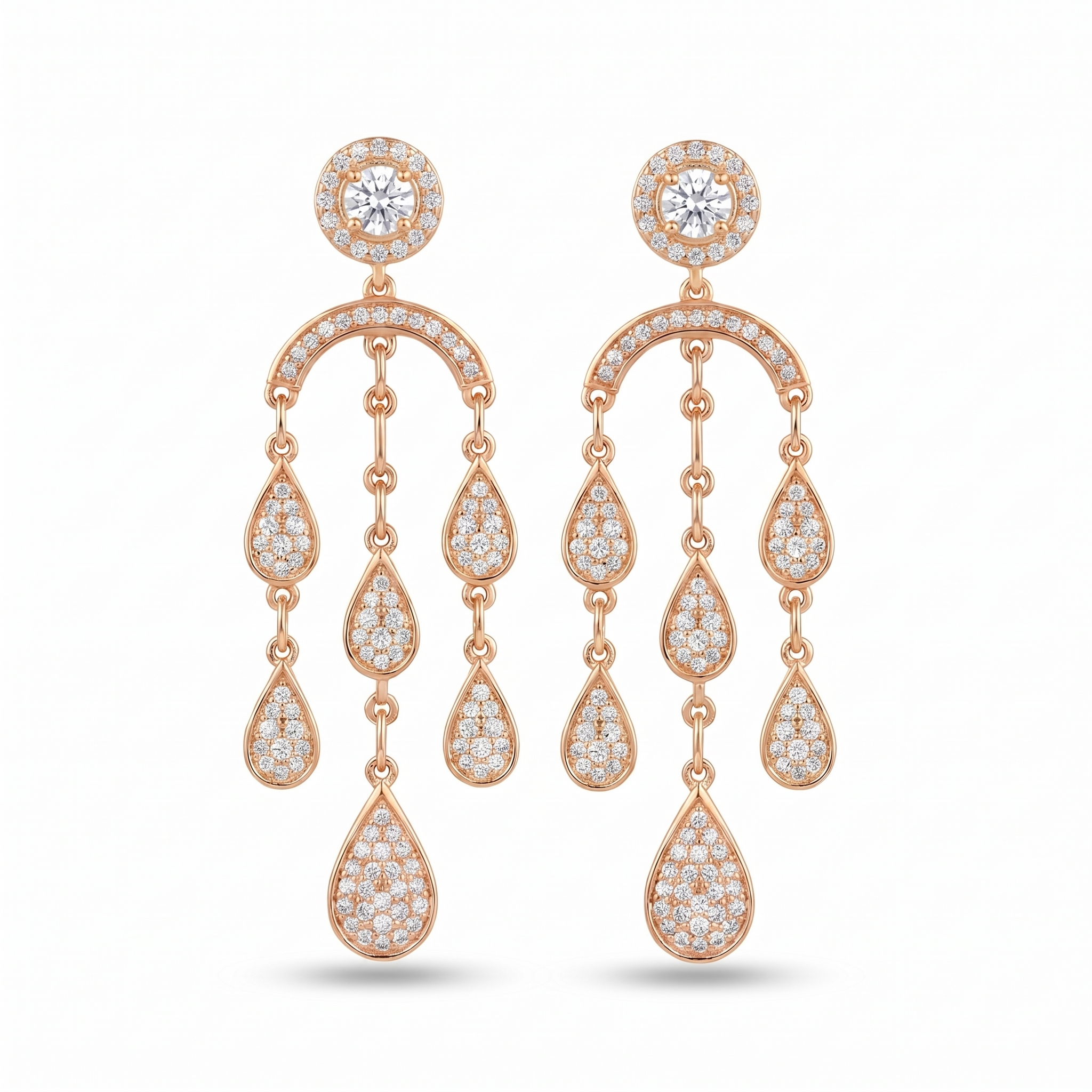 Gilded Lustre Diamond Earrings by SVADEZI - rose