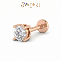Crowned Spell Diamond Nose Pin by SVADEZI - rose