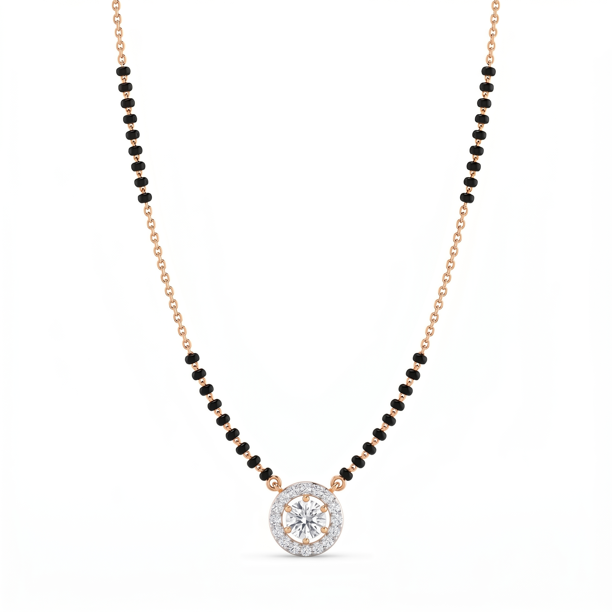 Jewelled Enchantment Diamond Mangalsutra by SVADEZI - rose