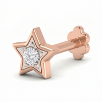 Celestial Mystique Diamond Nose Pin by SVADEZI - rose