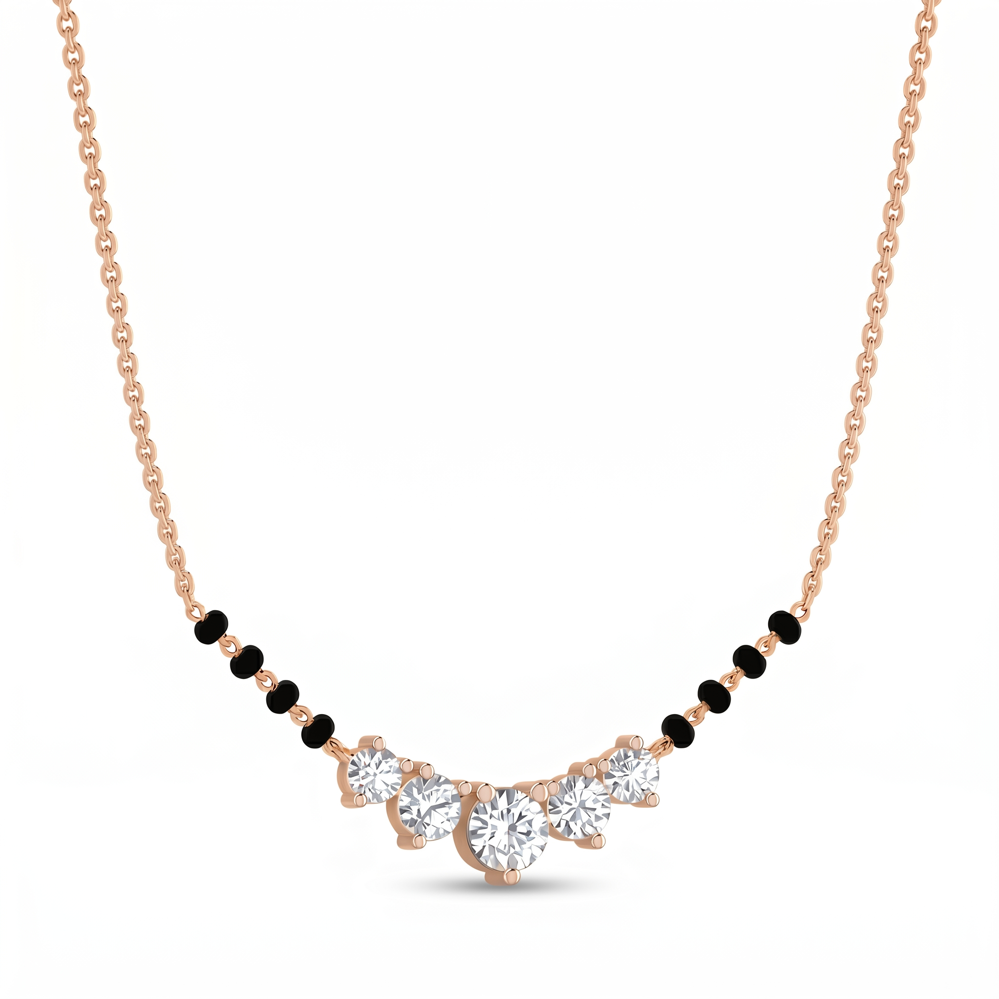 Dawn Ballad Diamond Mangalsutra by SVADEZI - rose