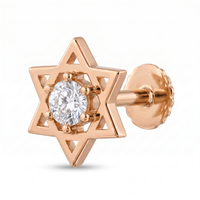 Aureate Reverence Diamond Nose Pin by SVADEZI - rose