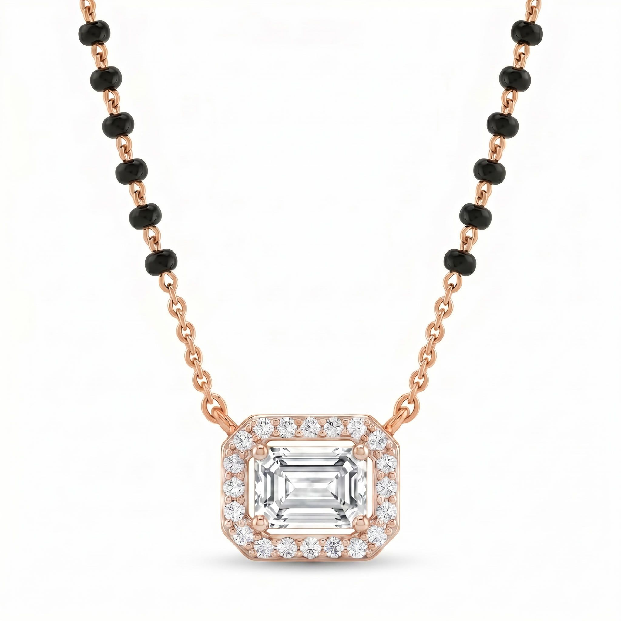 Regal Glow Diamond Mangalsutra by SVADEZI - rose