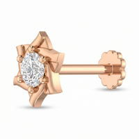 Crowned Embrace Diamond Nose Pin by SVADEZI - rose