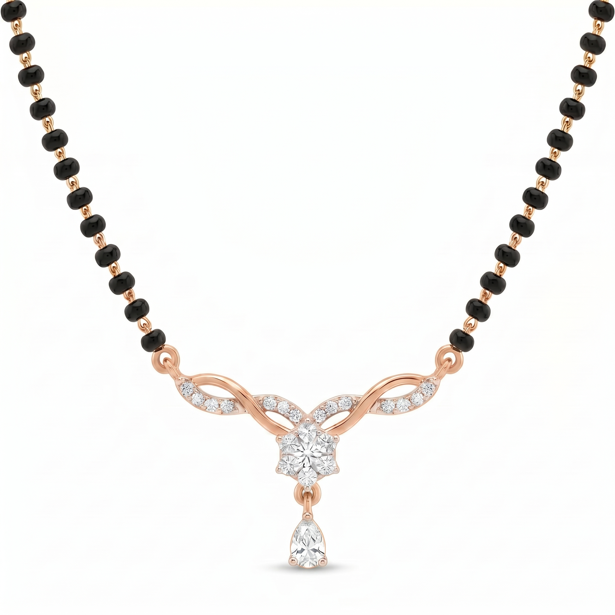 Glowing Mystique Diamond Mangalsutra by SVADEZI - rose