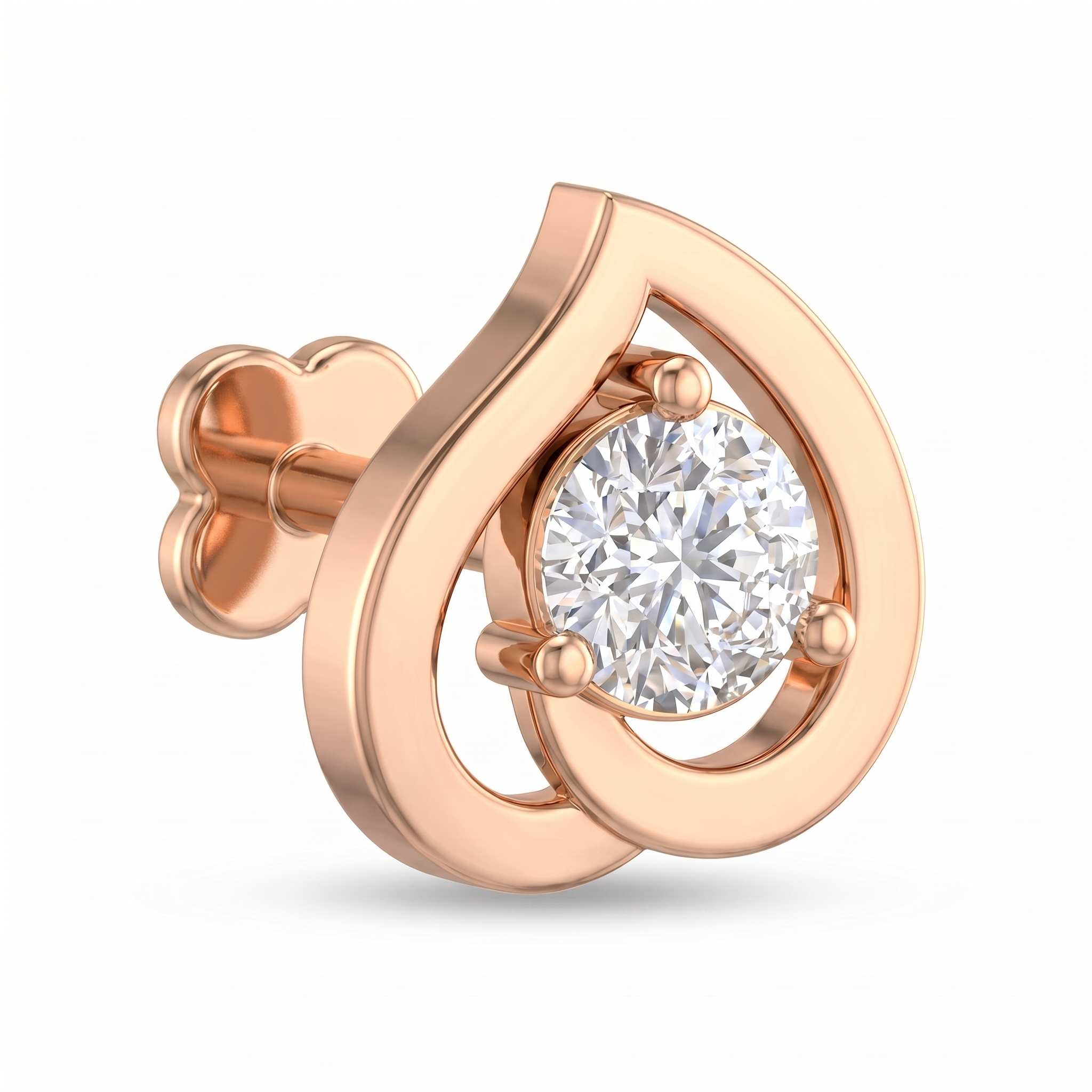 Sublime Embrace Diamond Nose Pin by SVADEZI - rose