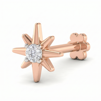 Sparkling Glow Diamond Nose Pin by SVADEZI - rose
