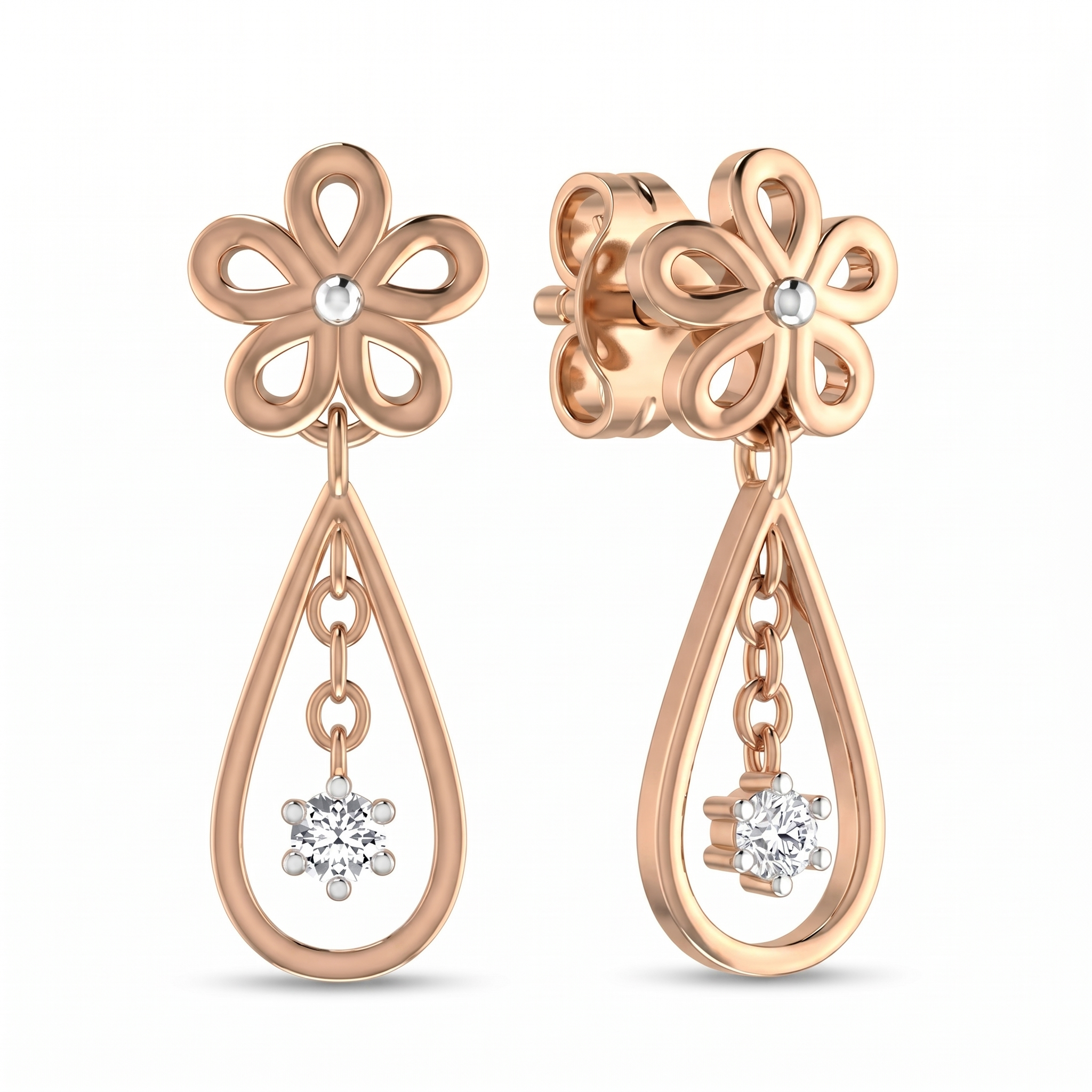 Celestial Bliss Diamond Earrings by SVADEZI - rose