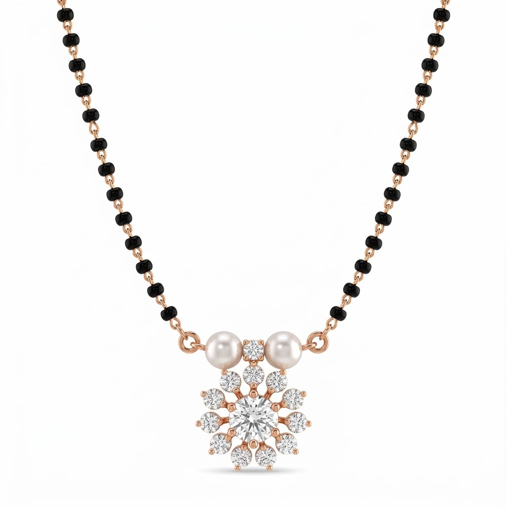 Ethereal Spell Diamond Mangalsutra by SVADEZI - rose