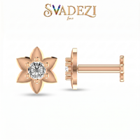 Sparkling Cascade Diamond Nose Pin by SVADEZI - rose